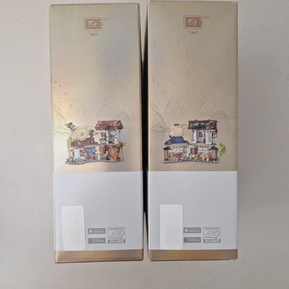 LOZ Ideas Ancient Street Mini Building Blocks Sets 1942 & 1943 Sushi Honey Bee